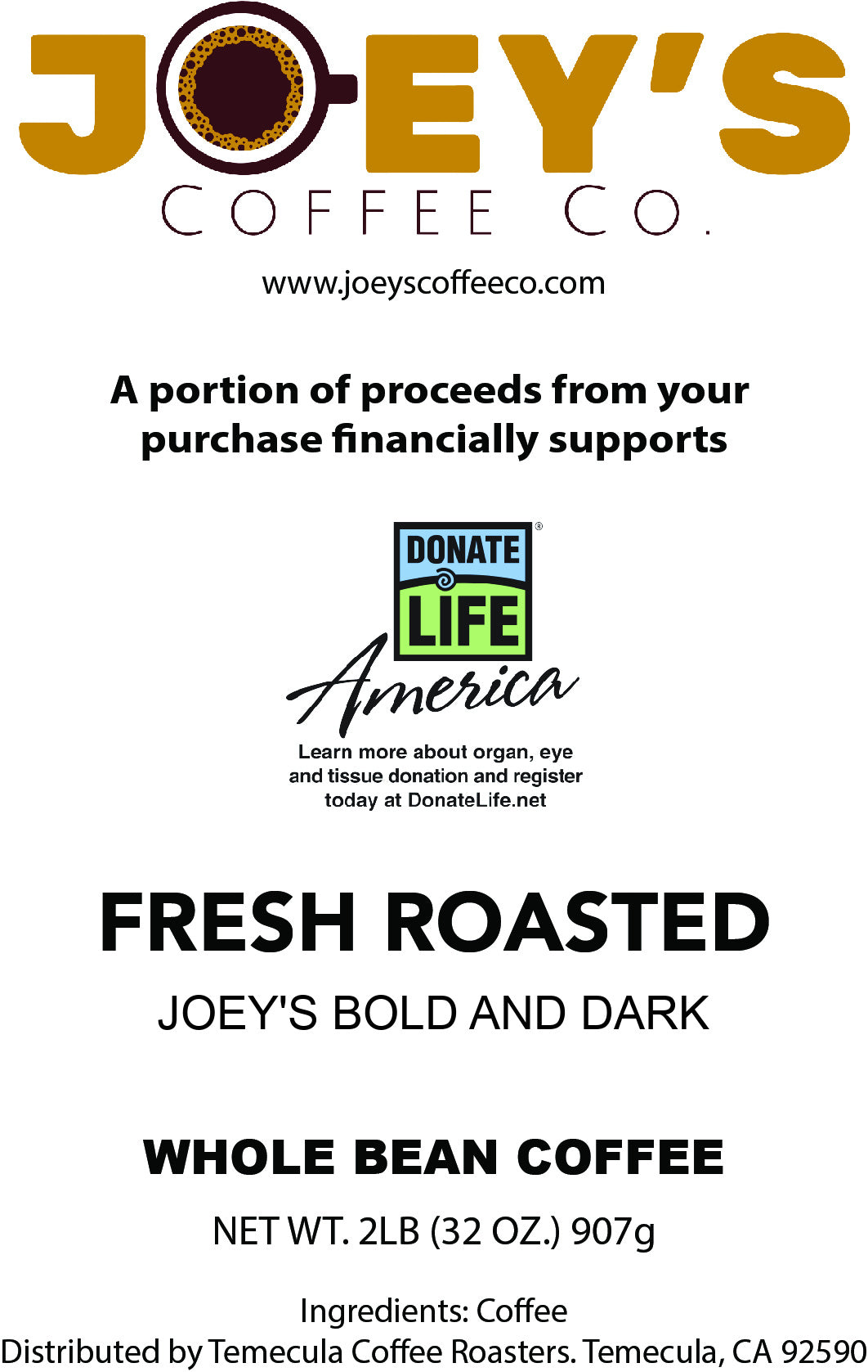 Donate Life America - Joey's Bold and Dark