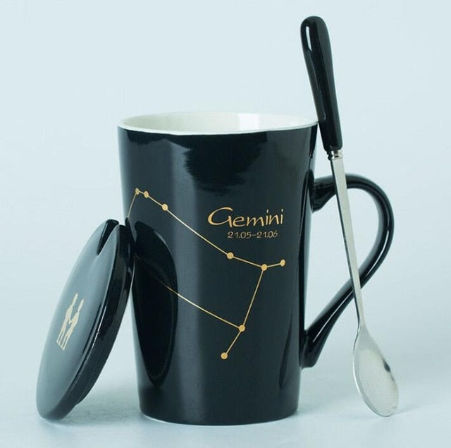 12 Constellations Creative Mugs with Spoon Lid
